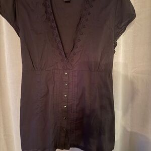 H&M Black Short Sleeve Blouse